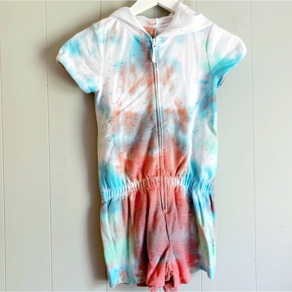 Wonder Nation Zip Front Hooded Terry Romper Swim Cover Up L - Picture 1 of 3